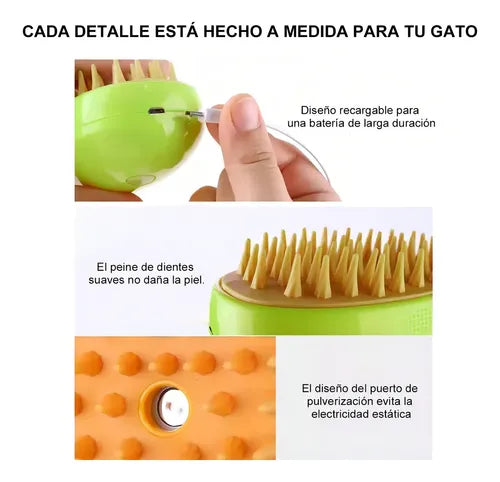 Cepillo a Vapor 3 en 1 para Mascotas